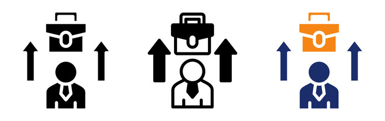 Career Path Icon Collection Glyph & Mixed Style 