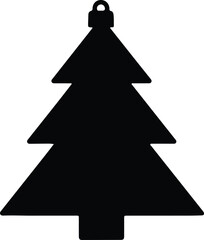 Fototapeta premium Vector Christmas tree ornament simple black shape silhouette illustration