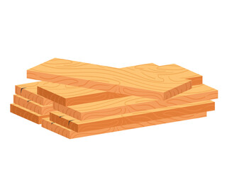 Stack of wooden boards, pile of wooden boards for building construction