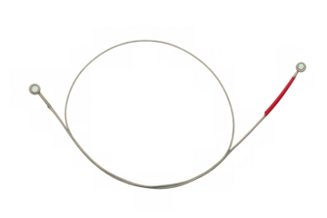 Guitar string with ball ends creating a circular shape, musical instrument component for acoustic or electric guitars
