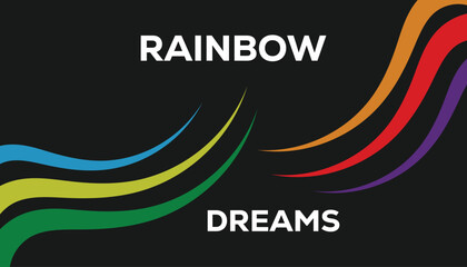 Colorful Rainbow Vector Illustration. Creative Sky Rainbow Cloud Vector modern design used for social media post, t shirt design, banner poster 