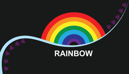 Colorful Rainbow Vector Illustration. Creative Sky Rainbow Cloud Vector modern design used for social media post, t shirt design, banner poster 