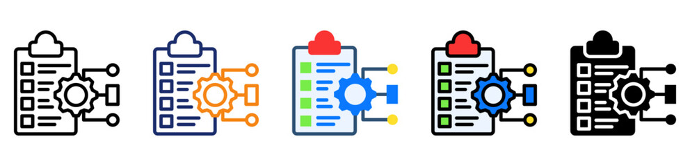 Development Plan Icon Multiple Style Collection Set 