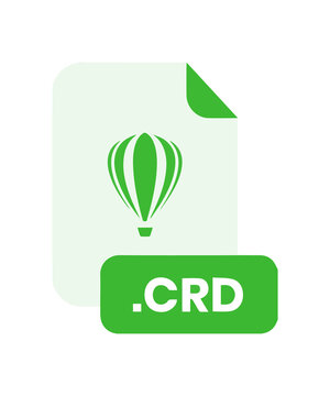 Green CRD File Icon with Hot Air Balloon Symbol CRD file