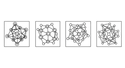 Abstract geometric network structure with connected spheres and lines scientific data visualization vector