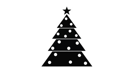 Stylish festive season conifer symbol with decorative ornaments and a guiding star, perfect for holiday greetings and winter celebrations