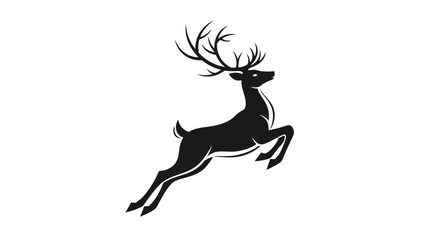 Leaping Deer Silhouette Icon Graceful Wildlife Illustration for Design Inspiration