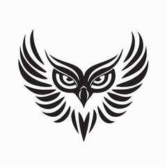 Obraz premium Owl Eyes Symbol with Fierce Look Vector Illustration on white background