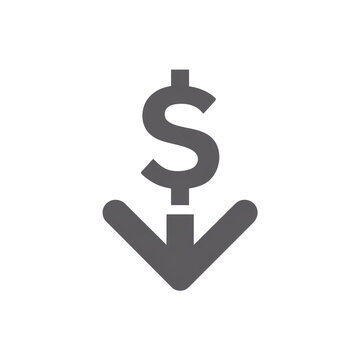 Dollar sign with downward arrow indicating financial loss or decline