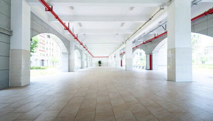 Long corridor in the school
