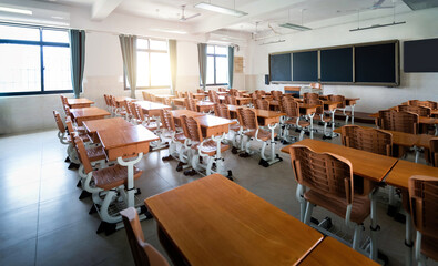Modern classroom in the school