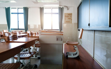 Modern classroom in the school
