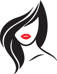 Stylish Woman Red Lips Silhouette