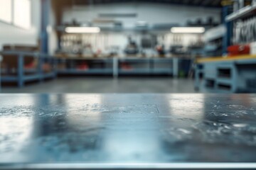 Obraz premium Metal workbench in a modern workshop
