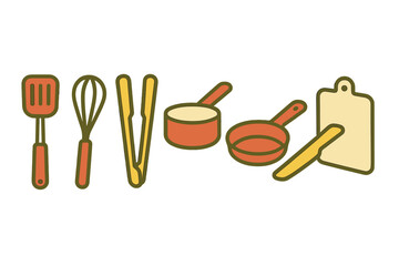 Essential kitchen utensils and cookware set for cooking and food preparation