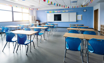 Modern classroom in the school