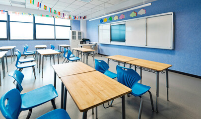 Modern classroom in the school
