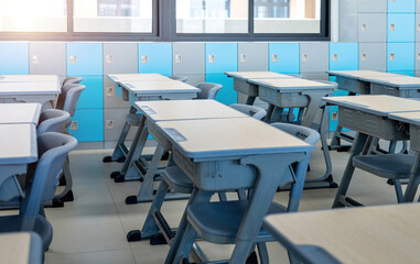 Modern classroom in the school