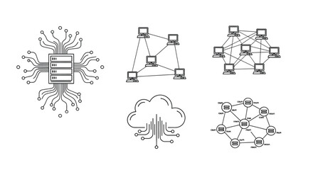 Digital network connections and cloud computing systems abstract technology concepts vector
