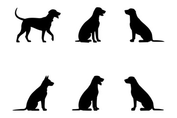 silhouette of  dogs with different poses