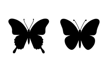 silhouette of  butterflies with spread wings