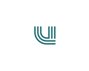 Line letter u logotype. Abstract moving airy logo icon design, ready symbol creative finger print  sign