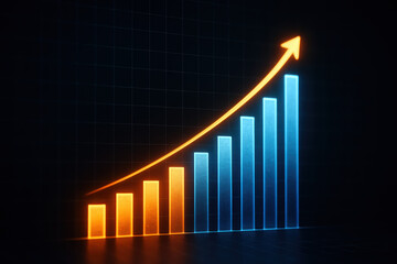 Dynamic growth success and progress create momentum driving business finance toward achievement profit