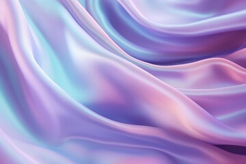 Obraz premium Luxurious iridescent pastel silk fabric flowing and creating smooth waves, perfect for backgrounds and designs related to fashion, luxury, and elegance
