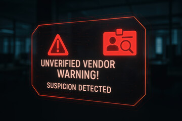Unverified warning and suspicion detection highlights cybersecurity risks and caution alerts vividly
