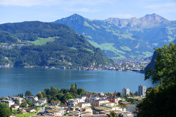Fototapeta premium Aerial view of Lucerne from Mount Pilatus.