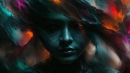 Inspiring digital art exploration featuring abstract portraits with vibrant colors and unique textures - Powered by Adobe
