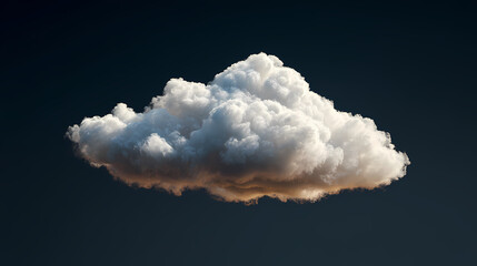 A solitary, fluffy cloud floating against a deep blue sky, evoking a sense of tranquility and freedom. 