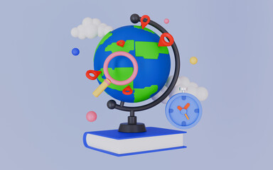 Geography class icon, School subject geomorphology isolated on white background