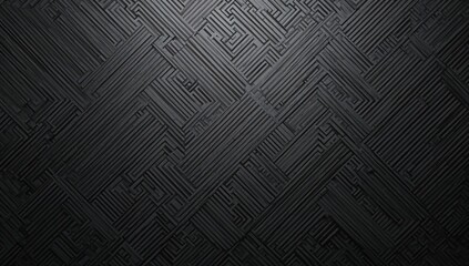 Black rubber mat for gym workouts and exercise routines with abstract texture and pattern, promoting healthy lifestyle and fitness.