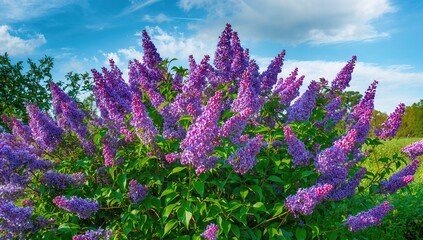 Obraz premium Lilac flowers blossoming outdoors