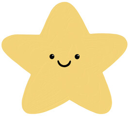Kawaii cartoon star with smiling face