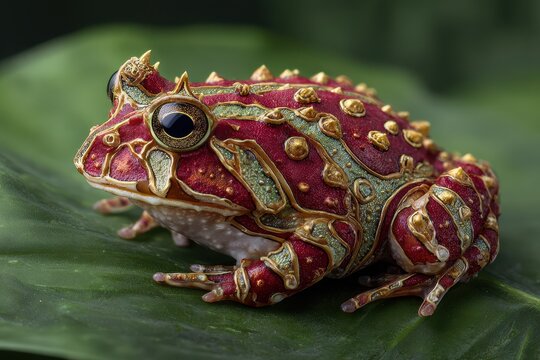 Magnificent Pac Man Frog: The High Red Ornate Ceratophrys Ornata Captured in Stunning Detail