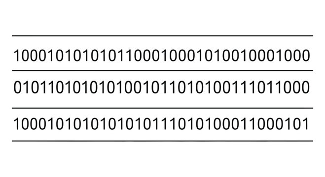 Digital data stream binary code sequences representing information technology and computing concepts vector