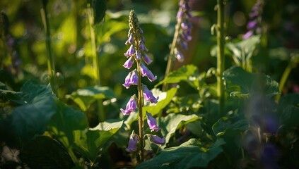 Obraz premium Close-up of eggplant with purple blossoms