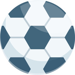 Stylized Soccer Ball Icon With Hexagonal Panels In Blue And White Colors On A Transparent Background Simple Flat Design Vector Graphic