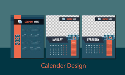 Year 2026 wall calendar design with a simple modern design. The week starts with Thursday in minimal background.