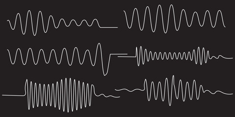 Fototapeta premium sound wave audio waveform sketch vector illustration