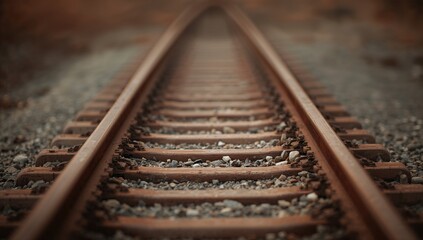 Iron and gravel railway lines for support