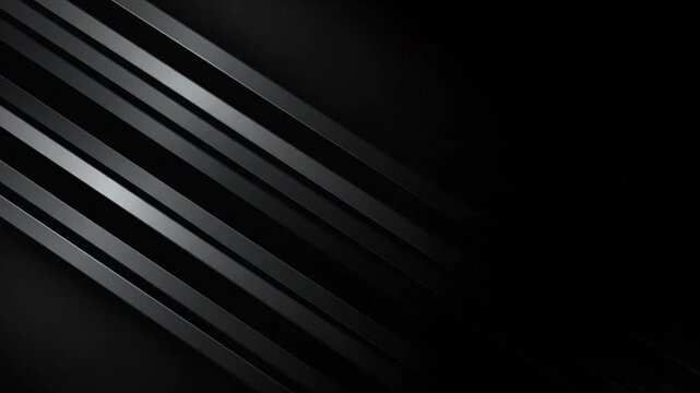 Angled, textured, dark bands create a pattern against a black backdrop, producing depth