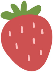 Hand drawn Fresh red strawberry fruit