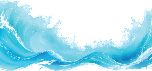 Abstract blue water wave background with splash and bubble motion showing clean, clear liquid freshness