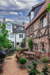 Medieval courtyard in Lubeck, Germany