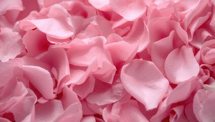 Obraz premium Blurred floral backdrop with delicate pink rose petals; botanical concept for wedding invites. Digital holiday theme showcasing close-up flowers