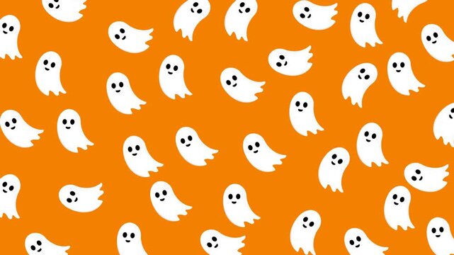 Cute Ghost Halloween Pattern Background
