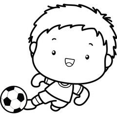 a cute vector of a soccer player 